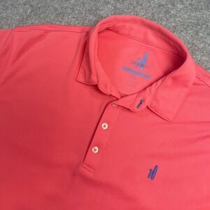 Johnnie O Prep-Formance Mens Polo Shirt XL Pink Polyester Short Sleeve